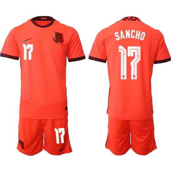 England 2022 World Cup Soccer Jersey #17 SANCHO